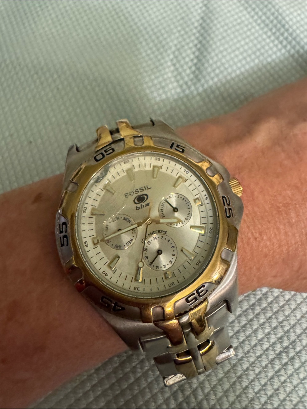 Fossil Two-Tone Gold and Silver Men's Chronograph Watch